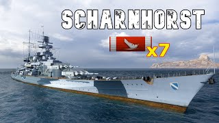 World of WarShips Scharnhorst  7 Kills 228K Damage [upl. by Everick]