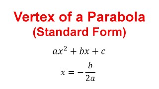 How to Find the Vertex of a Parabola in Standard Form [upl. by Nevets160]