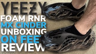 Yeezy Foam RNR MX Cinder Unboxing Review On Feet [upl. by Airdnahc]