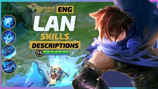 LAN 澜  Skills Descriptions ENG  Honor of Kings Wangzhe Rongyao 王者荣耀 [upl. by Ogir]