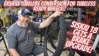 Easiest Tubeless Conversion for Tubeless ready wheels and brake upgrade for Siskiu T8 [upl. by Eniamert]