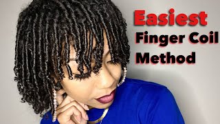 Shiny Defined Moisturized Finger Curls amp Coils on Tapered Cut  Short Natural Hair Tutorial [upl. by Cornell]