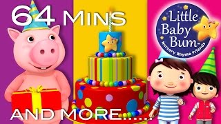 Happy Birthday Song  Plus Lots More Nursery Rhymes  64 Minutes Compilation from LittleBabyBum [upl. by Horgan]