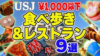 【USJ】全品¥1000以下！食べ歩き＆レストランフード9選【ユニバ】 [upl. by Lemon548]