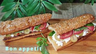 Sandwich  Feta  Feta Basil Sandwich [upl. by Arrim]