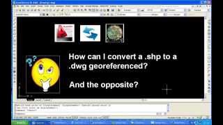 Autocad Convert a shapefileshp to a dwg and the opposite georeferenced [upl. by Sigler]