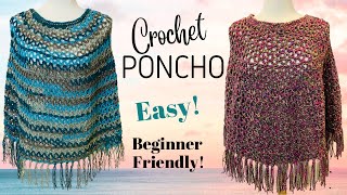 Crochet Poncho Tutorial [upl. by Nobell]