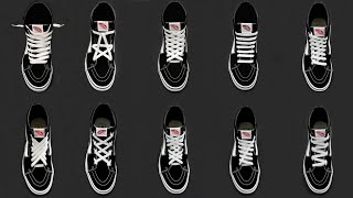 10 NEW Ways How To Lace VANS Sk8Hi  VANS Sk8Hi lacing style [upl. by Agarhs6]