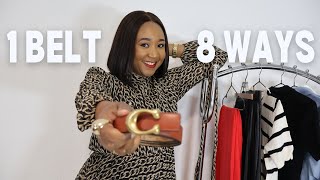 8 Ways to style a belt  Outfit ideas  Coach signature buckle reversible belt BeltStyling [upl. by Lenoil]