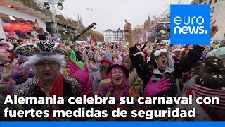 Alemania celebra su carnaval con fuertes medidas de seguridad reforzadas [upl. by Ahsieym]