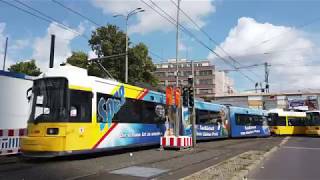 Straßenbahn Berlin blau grün 4K [upl. by Ynaffad]