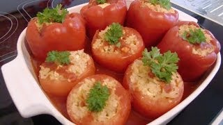 Cooking isnt rocket science Gemista  Stuffed peppers and stuffed tomatoes english [upl. by Gnouc]