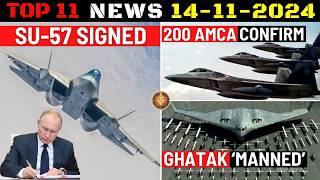 Indian Defence Updates  Su57 Deal SignedGhatak Manned Bomber200 AMCA DealMorphing Wing Aircraft [upl. by Aggy]