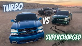 TURBO VS SUPERCHARGED BURNOUTS [upl. by Sherrer]