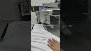 Automatic Polo shirt placket setter machine automation sewing placket [upl. by Madlin]