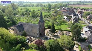 Léglise Saint Martin de Beuvron en Auge filmée en drone [upl. by Lyrehs]