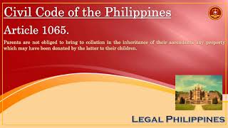 Civil Code of the Philippines Article 1065 [upl. by Salina582]