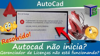 Autocad não inicia ou licença inválidaGerenciador de licenças não está funcionando Resolva já [upl. by Marice537]