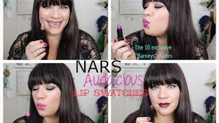 Barneys exclusive NARS 2014 Audacious lipsticks Lip Swatches [upl. by Ylicec]