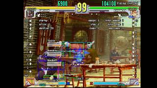 chun punition vs urien cr mk sping lk cr lp os hk VS head butt [upl. by Eednar49]