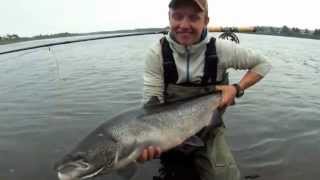 Salmon fly fishing in Lainio river Swedish Lapland [upl. by Harold]