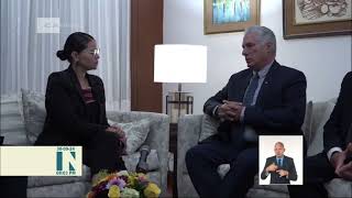 Presidente DíazCanel intercambia con secretaria general del partido mexicano Morena [upl. by Derej]