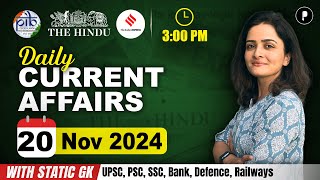 20 November Current Affairs 2024  Daily Current Affairs  Current Affairs Today [upl. by Esnahc345]