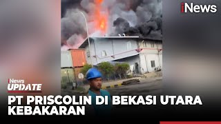 Kebakaran Landa PT Priscolin di Bekasi Utara Sempat Ada Ledakan Keras [upl. by Annaik]