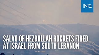 Salvo of Hezbollah rockets fired at Israel from south Lebanon [upl. by Paulie]