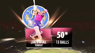 Yashasvi Jaiswal 50 of 13 Balls🔥🔥 Fastest fifty in IPL history  RR VS KKR Mach SHRSports [upl. by Beilul]