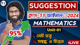 Class 11 MATH Suggestion 2024  Unit01 সেট তত্ত্ব সম্বন্ধ ও চিত্রন  ক্লাস11 ফাইনাল সাজেশন [upl. by Ellenrad]