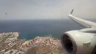 PLANE GOES AROUND ON LANDING  Ryanair 737800 GoAround and Landing at Tenerife South TFS [upl. by Adnoluy]