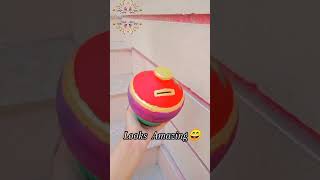 DIY Painting customization On Money Bank  acrylic paint  New Skills  100ksubscribers pottery [upl. by Nevag409]