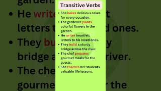 Transitive Verbs in English Grammar english shorts [upl. by Cortie]