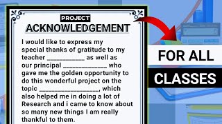 Acknowledgement page for project file  All classes  RJ Creative Projects [upl. by Love804]