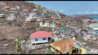 Hurricane Beryl  Petit Martinique aftermath  Drone  Grenada [upl. by Inatirb571]