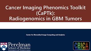 CBICA CaPTk Radiogenomics in Glioblastoma [upl. by Sirahc]