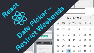 ReactJS Projects Date Picker  Calendar With weekends selection restrictions [upl. by Ennazor74]