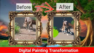 Transformation of a Photo into a Digital PaintingPainting ArtworkTable Time viral artwork [upl. by Mame390]