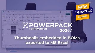 PowerPack for Inventor Thumbnails embedded in BOMs exported to MS Excel [upl. by Nivlek]