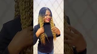 Braided twotone black amp gold wig Made on a full lace wig Length is 24inches l [upl. by Okiam]