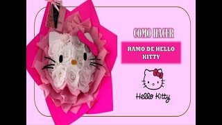 COMO HACER RAMO DE FLORES DE PAPEL DE HELLO KITTY [upl. by Ian]