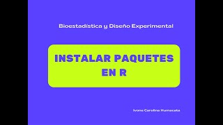 INSTALAR PAQUETES EN R [upl. by Spillihp]