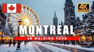 Heavy Snow in Montréal 🇨🇦 4K City Walk Amid Quebec’s Winter Charm HDR60fps [upl. by Noscire785]