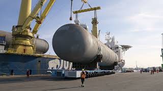 Succesful receipt of 5 heavylift bullets for Ineos Project One through Gosselin [upl. by Odravde]