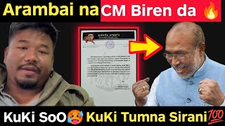 Arambai na CM Biren da 🔥💯 Kuki SoO Loire kuki Tumna Sirani 🥳 [upl. by Shem]