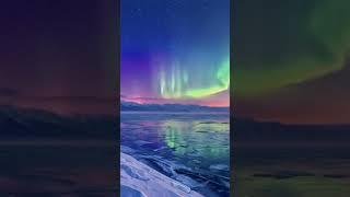 Beautiful Winter Landscape of Frozen Lake with Aurora White Noise for Relieving Stress Fast Sleep [upl. by Jamison805]