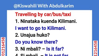 Learn Swahili Ninataka kuenda Kilimani I want to go to Kilimani [upl. by Enrahs]