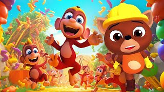 Five Little Monkeys  Nursery Rhymes Rhymes  Super Dogs Patrol [upl. by Ignatzia961]