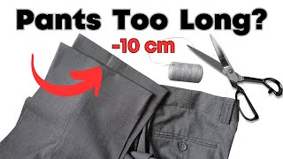 A sewing trick on hemming pants by hand  how to make the trouser hem look perfectly done [upl. by Akiaki]